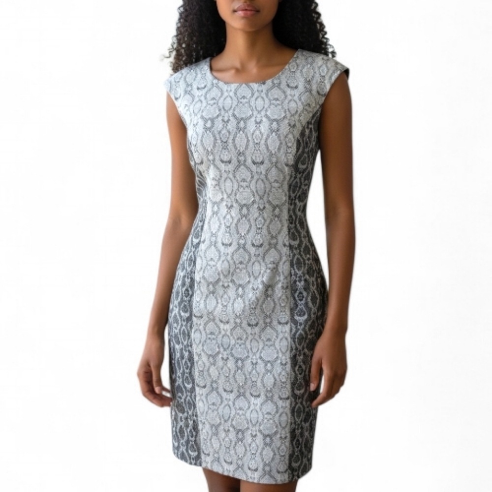 Kay Unger New York‎ Snakeskin Lace Detail Midi Dress Size 10